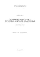 Pragmaepistemologija - implikacije neizravne komunikacije