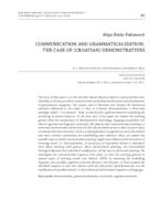 COMMUNICATION AND GRAMMATICALIZATION. THE CASE OF (CROATIAN) DEMONSTRATIVES
