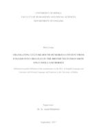 Translating Culture-Bound Humorous Content from English into Croatian in the British Television Show "Only Fools and Horses"