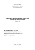Kompetencije pedagoga za zapošljavanje izvan odgojno-obrazovnog sustava