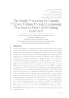 Pripremaju li studijski programi u Hrvatskoj buduće profesore stranoga jezika za rad s učenicima rane školske dobi?