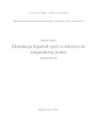 Ekstrakcija ključnih riječi iz tekstova na talijanskom jeziku