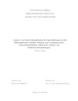 Analyse von unterrichtsmethoden der Sprachübungen an der Philosophischen Fakultät in Rijeka und Gestaltung neuer unterrichtsmethoden Anhand der Analyse von Studentenrückmeldungen