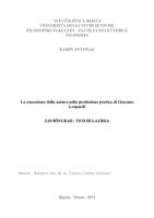 La concezione della natura nella produzione poetica di Giacomo Leopardi