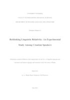 Rethinking Linguistic Relativity: an Experimental Study among Croatian Speakers