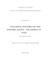 ECOLOGICAL EPISTEMOLOGY AND EPISTEMIC JUSTICE – THE EXAMPLE OF FOOD
