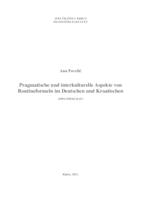 Pragmatische und interkulturelle Aspekte von Routineformeln im Deutschen und Kroatischen