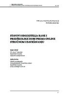 STAVOVI ODGOJITELJA RANE I PREDŠKOLSKE DOBI PREMA ONLINE STRUČNOM USAVRŠAVANJU