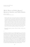 Which Theory of Public Reason? Epistemic Injustice and Public Reason
