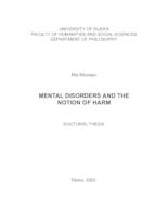 Mental disorders and the notion of harm