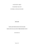 Translation from Croatian into English: Translation and Analysis of Three Different Texts