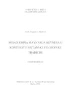 Misao Johna Maynarda Keynesa u kontektu britanske filozofske tradicije