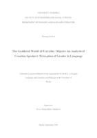 The Gendered World of Everyday Objects: An Analysis of Croatian Speakers' Perception of Gender in Language