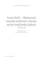 Ivana Brlić-Mažuranić između dužnosti i ideala: motiv majčinske ljubavi