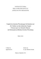 Vergleich der deutschen Übersetzungen "Die Brautleute" und "Die Verlobten" aus dem italienischen Original "I promessi sposi" von Alessandro Manzoni mit Schwerpunkt auf Burkhart Kroebers Übersetzung