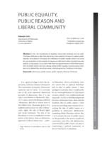prikaz prve stranice dokumenta Public Equality, Public Reason and Liberal Community