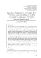 prikaz prve stranice dokumenta Learner Autonomy through the Prism of Learning Styles in the European Language Portfolio