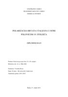 prikaz prve stranice dokumenta Polarizacija Hrvata i Talijana u Istri polovicom 19. stoljeća