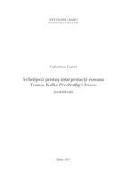 prikaz prve stranice dokumenta Arhetipski pristup interpretaciji romana Franza Kafke Preobražaj i Proces