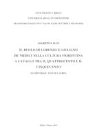 prikaz prve stranice dokumenta Il ruolo di Lorenzo e Giuliano de'Medici nella cultura Fiorentina a cavallo tra il quattrocento e il cinquecento
