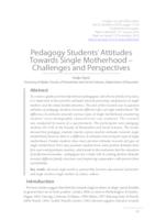 prikaz prve stranice dokumenta Pedagogy Students’ Attitudes Towards Single Motherhood – Challenges and Perspectives