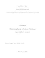 prikaz prve stranice dokumenta Mobilne aplikacije u Android i Windows operacijskom sustavu