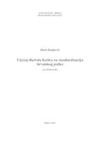 prikaz prve stranice dokumenta Utjecaj Bartola Kašića na standardizaciju hrvatskog jezika