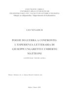 prikaz prve stranice dokumenta Poesie di guerra a confronto: l'esperienza letteraria di Giuseppe Ungaretti e Umberto Matteoni