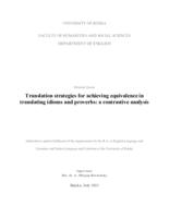 prikaz prve stranice dokumenta Translation Strategies for Achieving Equivalence in Translating Idioms and Proverbs: a Contrastive Analysis