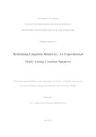 prikaz prve stranice dokumenta Rethinking Linguistic Relativity: an Experimental Study among Croatian Speakers