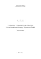 prikaz prve stranice dokumenta Gramatički i komunikacijski redoslijed rečeničkih komponenata u hrvatskom jeziku