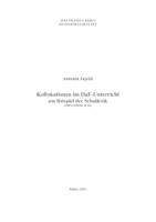 prikaz prve stranice dokumenta Kollokationen im DaF-Unterricht am Beispiel der Schullexik