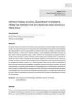 prikaz prve stranice dokumenta INSTRUCTIONAL SCHOOL LEADERSHIP SCENARIOS FROM THE PERSPECTIVE OF CROATIAN HIGH SCHOOLS PRINCIPALS