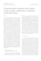 prikaz prve stranice dokumenta Transformational and therapeutical effects of reading: Reception Theory, psychoanalysis, and empirical studies of reading