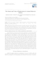 prikaz prve stranice dokumenta The status and value of replications in animal behavior science