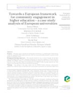 prikaz prve stranice dokumenta Towards a European framework for community engagement in higher education – a case study analysis of European universities