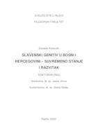 prikaz prve stranice dokumenta Slavenski genitiv u Bosni i Hercegovini - suvremeno stanje i razvitak