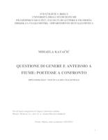 prikaz prve stranice dokumenta Questione di genere e anteismo a Fiume: poetesse a confronto