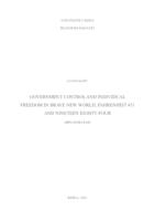 prikaz prve stranice dokumenta Government control and individual freedom in Brave New World, Fahrenheit 451 and Nineteen Eighty-Four