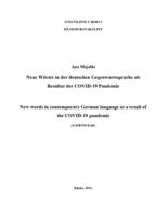 prikaz prve stranice dokumenta Neue Wörter in der deutschen Gegenwartssprache als Resultat dr COVID-19 Pandemie