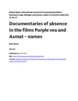 prikaz prve stranice dokumenta Documentaries of absence in the films Purple sea and Asmat – names