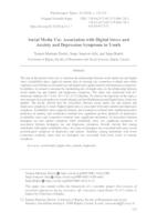 prikaz prve stranice dokumenta Social Media Use : Association with Digital Stress and Anxiety and Depression Symptoms in Youth