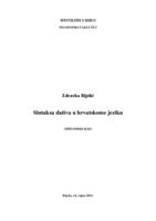 prikaz prve stranice dokumenta Sintaksa dativa u hrvatskom jeziku